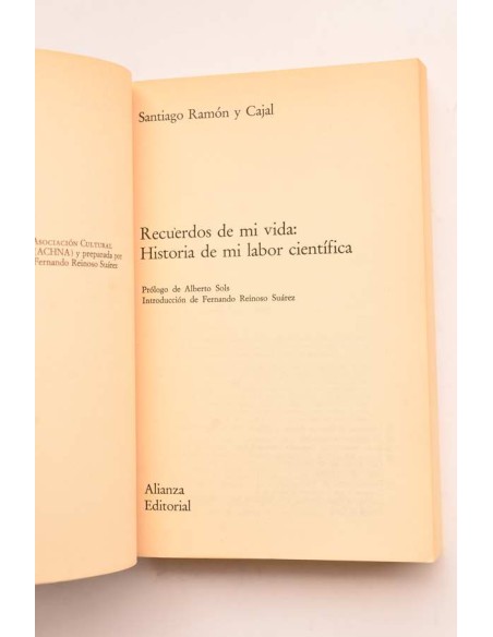 Recuerdos de mi vida: Historia de mi labor científica