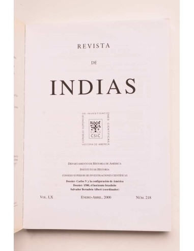 Revista de Indias. Vol. IX, nº 218, enero -...