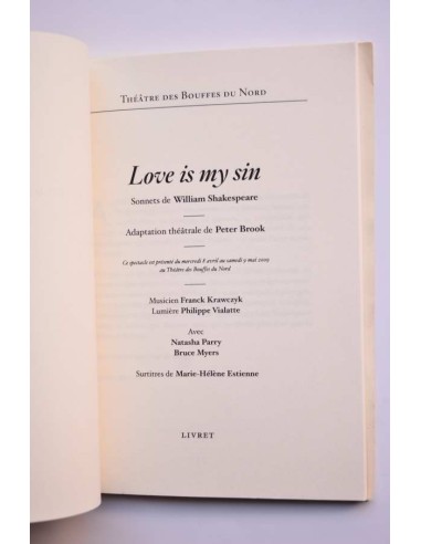 Love is my sin (livret)