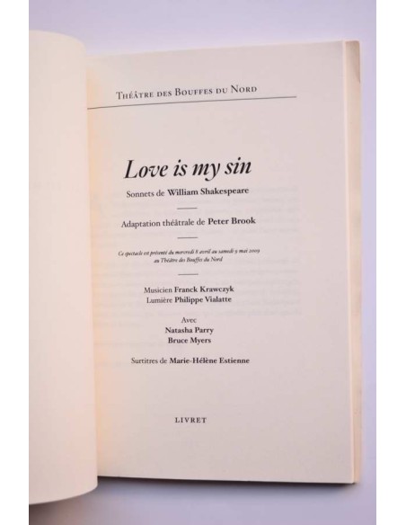 Love is my sin (livret)