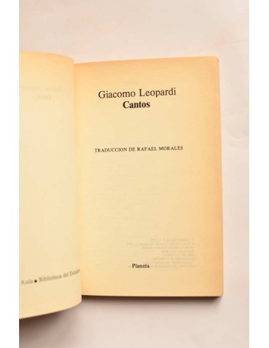 Giacomo Leopardi. Cantos