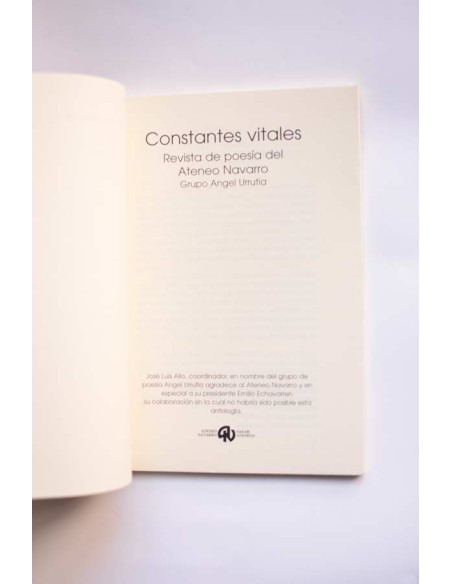 Constantes vitales. Revista de poesía del Ateneo Navarro. Nº 1