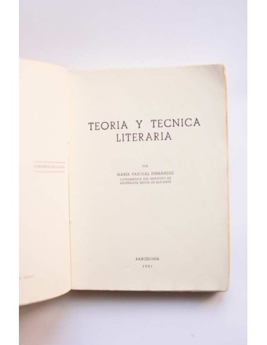 Teoría y técnica literaria