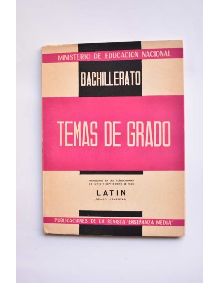 Temas de grado. Bachillerato. Latín (grado elemental)