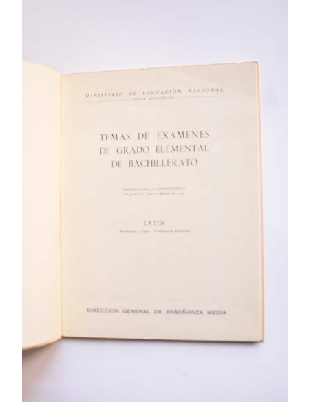 Temas de grado. Bachillerato. Latín (grado elemental)