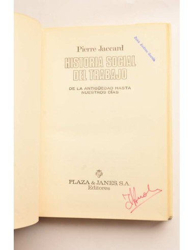 Historia social del trabajo. De la antigüedad...