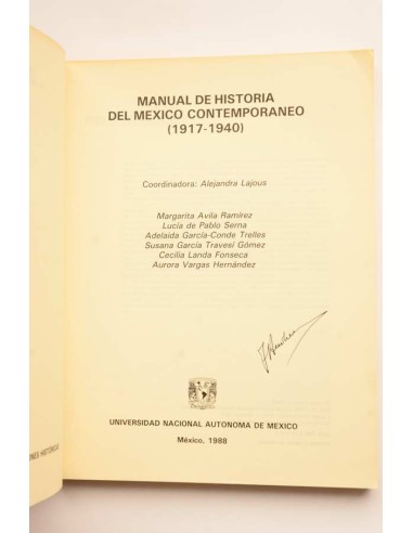 Manual de historia del México contemporáneo...