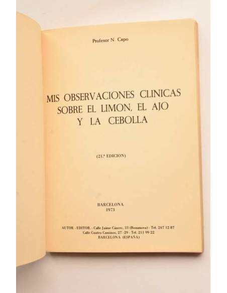 Mis observaciones clínicas sobre el limón, el ajo y la cebolla