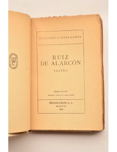 Ruiz de Alarcon. Teatro