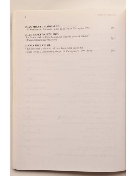 Cuadernos del estero. Revista de estudios e investigación. Cartagena (Murcia). Nº 13 - 14 1988 - 1999