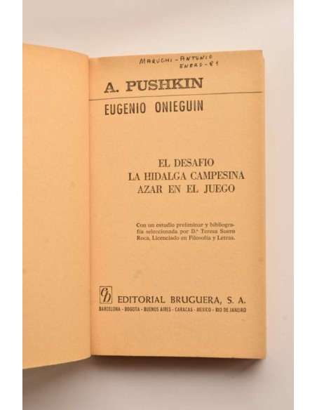 Eugenio Onieguin - El desafío - La hidalga campesina - Azar en el juego
