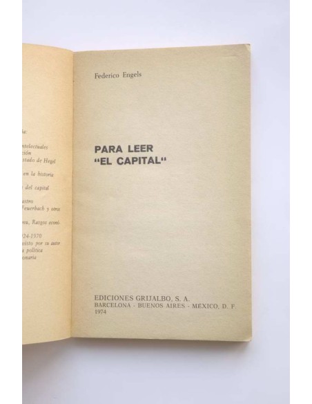 Para leer El Capital