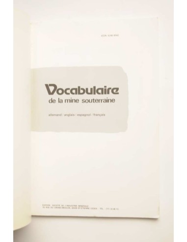 Vocabulaire de la mine souterraine