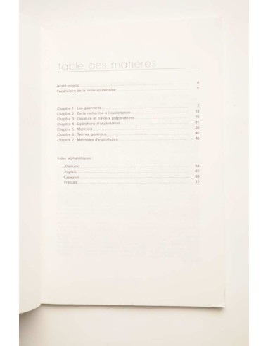 Vocabulaire de la mine souterraine