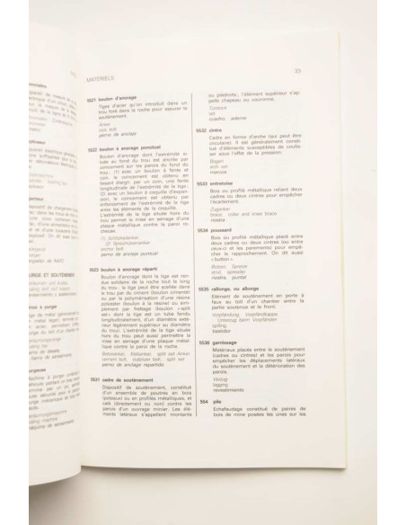 Vocabulaire de la mine souterraine
