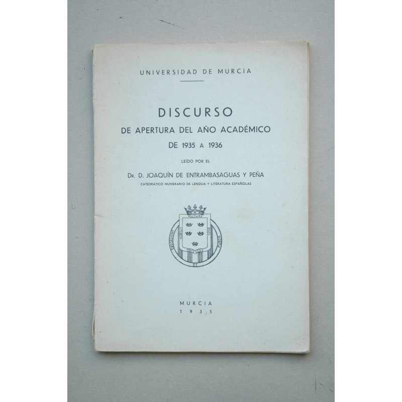 Discurso de apertura del año académico de 1935 a 1936