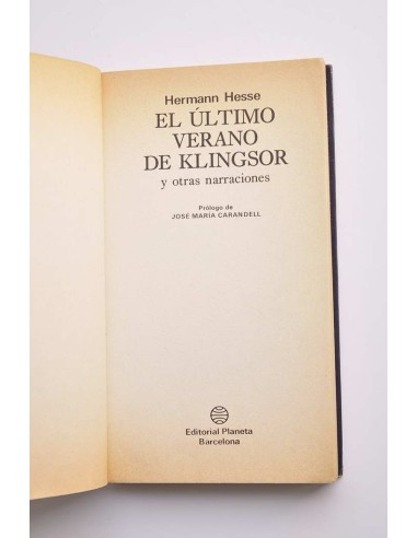 El último verano de Klingsor  y otras narraciones