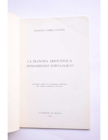 La filosofía aristotélica ¿pensamiento...