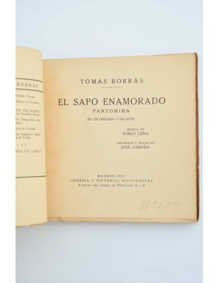 El sapo enamorado. Patomima. En un prólogo y un acto