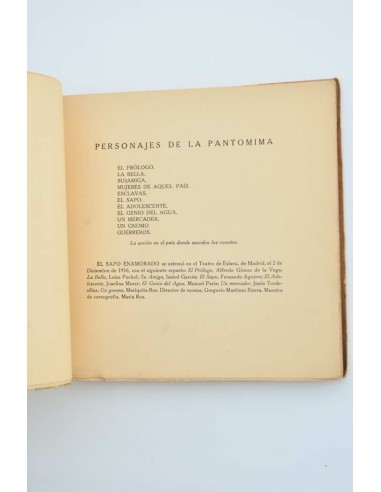 El sapo enamorado. Patomima. En un prólogo y un...