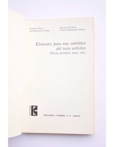 Elementos para una semiótica del texto artístico