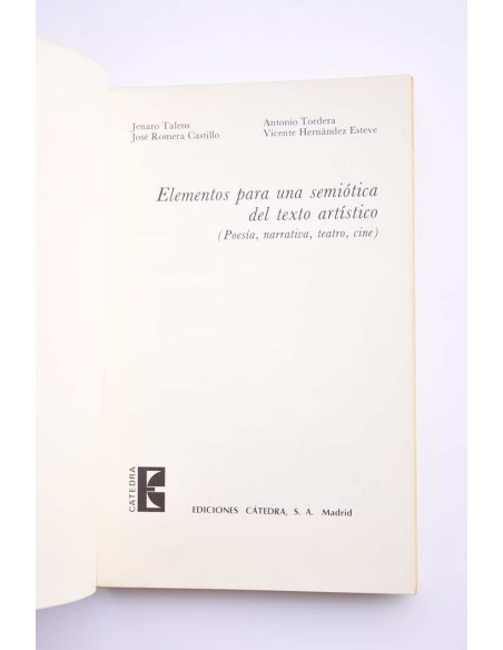 Elementos para una semiótica del texto artístico