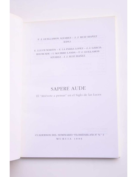 Sapere Aude. El atrévete a penar en el Siglo de las Luces