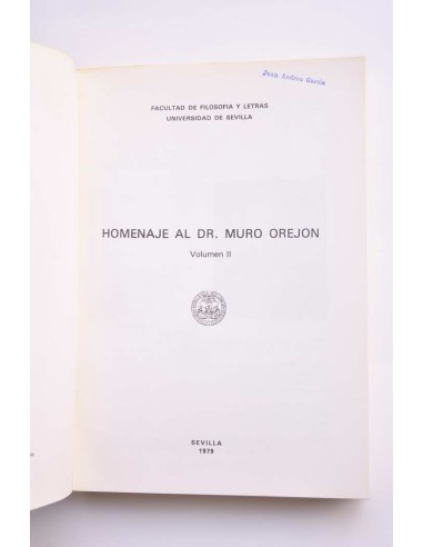 Homenaje al Dr. Muro Orejón. Tomo II