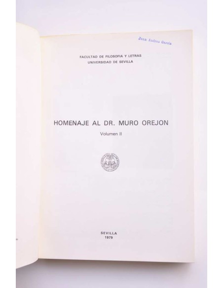 Homenaje al Dr. Muro Orejón. Tomo II