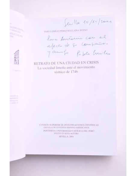 Retrato de una ciudad en crisis. La sociedad limeña ante el movimiento sísmico de 1746