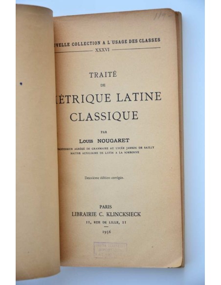 Traité de métrique latine classique