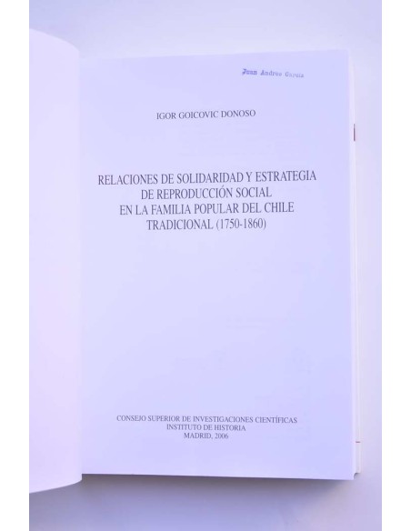 Relaciones de solidaridad y estrategia de reproducción social en la familia popular del Chile tradicional (1750 - 1860)