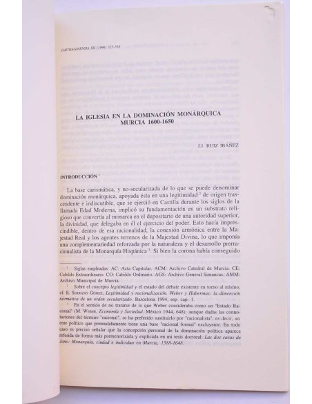 La Iglesia en la dominación monárquica. Murcia 1600-1650