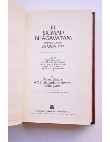 El Srimad Bhagavatam. Primer Canto. La Creación