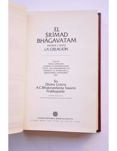 El Srimad Bhagavatam. Primer Canto. La Creación