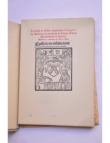 La carta de Colón anunciando la llegada de Las Indias y a la Provincia de Catayo (China) (Descubrimiento de América)