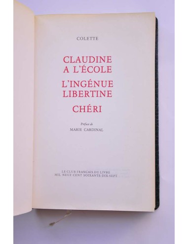 Claudine a l'école - l'ingénue libertine - Chéri