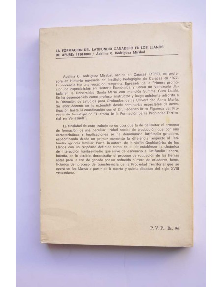 la formación del latifundio ganadero en Los Llanos de Apure: 1750 - 1800