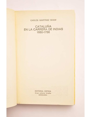 Cataluña en la carrera de Indias. 1860 - 1756