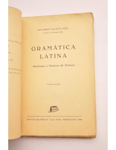 Gramática de la lengua latina. Morfología y...