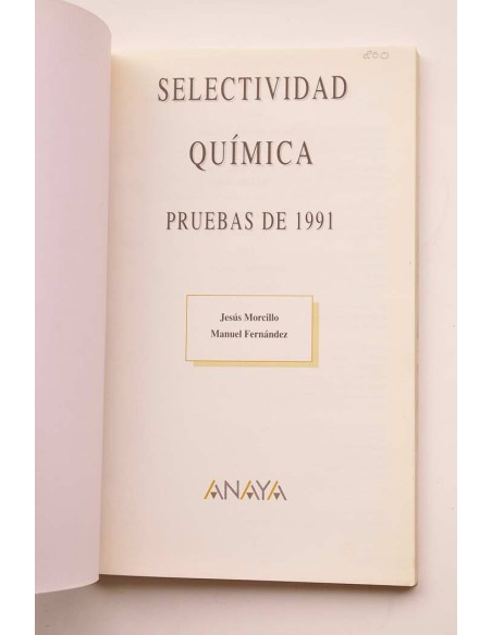 Química. Selectividad. Pruebas de 1991. C.O.U.
