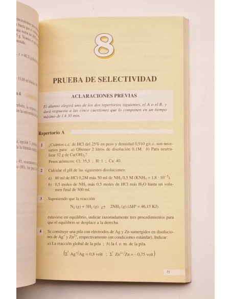 Química. Selectividad. Pruebas de 1991. C.O.U.