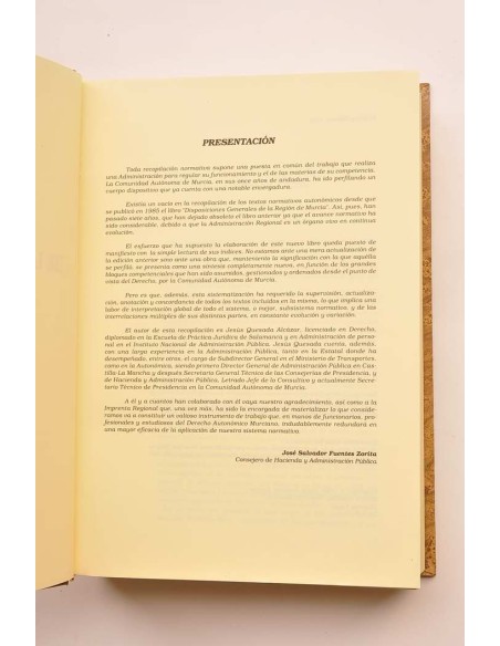 Legislación de la Región de Murcia (1982 - 14992). Tomo I. Libros I a X