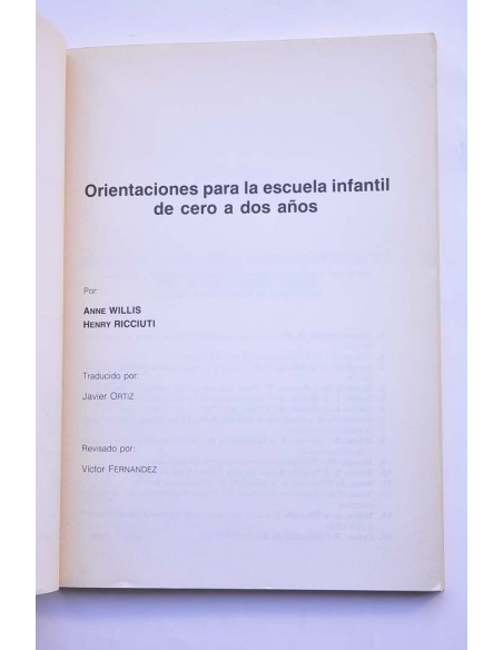Orientación para la escuela infantil de cero a dos años