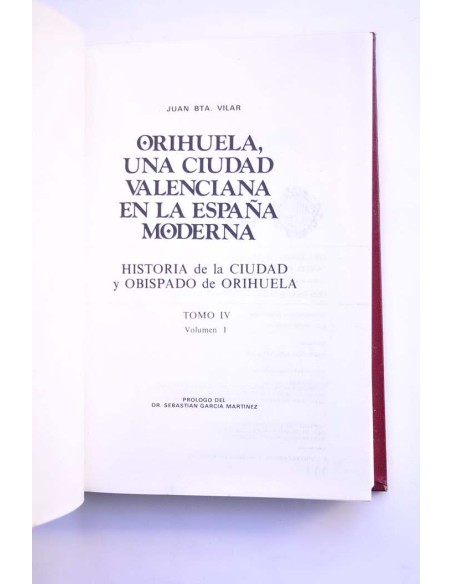 Orihuela, una ciudad valenciana en la España moderna. Historia de la ciudad y  Obispado de Orihuela. Tomo IV. Vol. I
