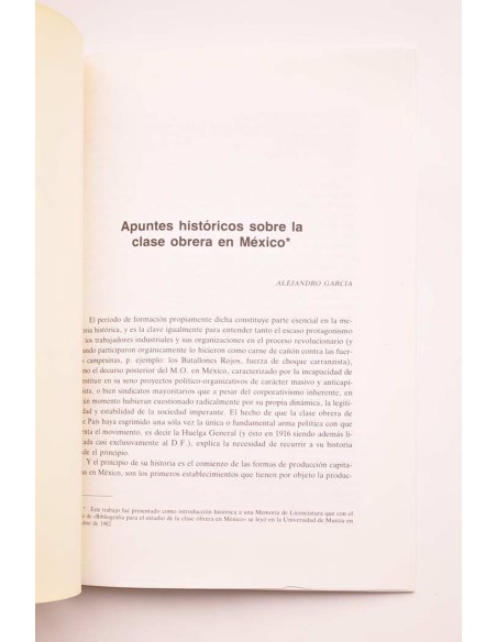 Apuntes históricos sobre la clase obrera en México