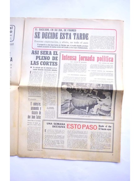 Pueblo. 22 de julio de 1969. Se decide esta tarde el sucesor, en su día de Franco