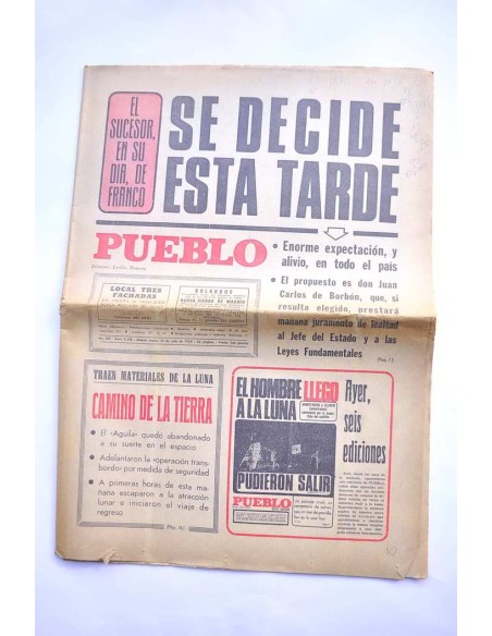 Pueblo. 22 de julio de 1969. Se decide esta tarde el sucesor, en su día de Franco
