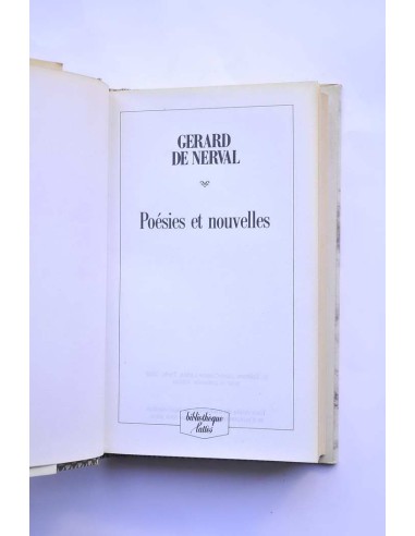 Gererd de Nerval. Poésies et nouvelles