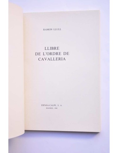 Llibre d l'Ordre de Cavalleria